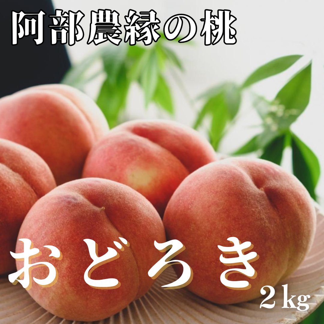 カリカリ桃】阿部農縁の桃 おどろき 2kg【配送日指定不可・8月