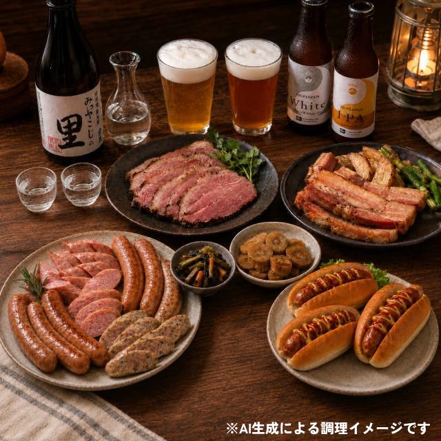 田村市の味わいギフトセット「梅」 日本酒・クラフトビール・ハム・漬物