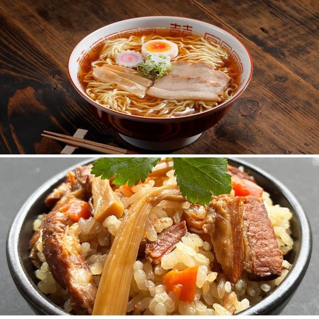 喜多方ラーメンとチャーシュー炊き込みご飯セット