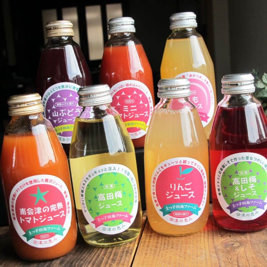 【欠品】会津・ふくしまの恵みジュース・ジャムギフト200ml×おまかせ8本と手作りジャム2本入り