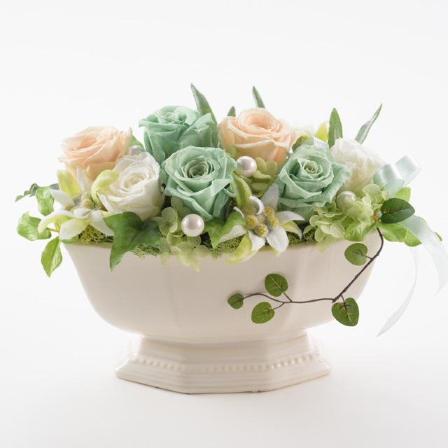 プリザーブドフラワー森の花・・ソフトクリームコーン・陶器