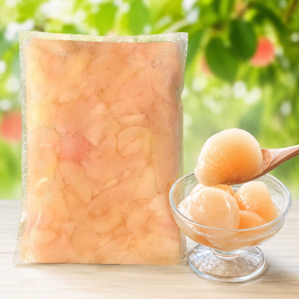 果樹園の完熟桃のコンポート500g【冷凍・不揃い】