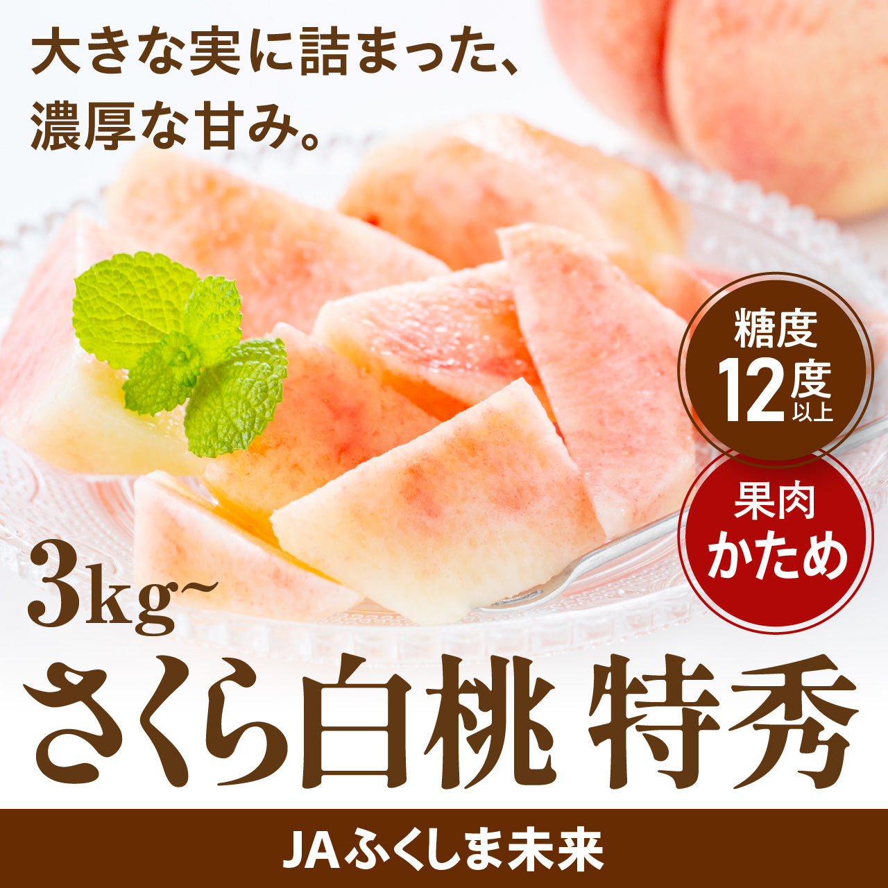 予約受付】ふくしまの桃 さくら白桃 特秀【日時指定不可・9月中旬頃