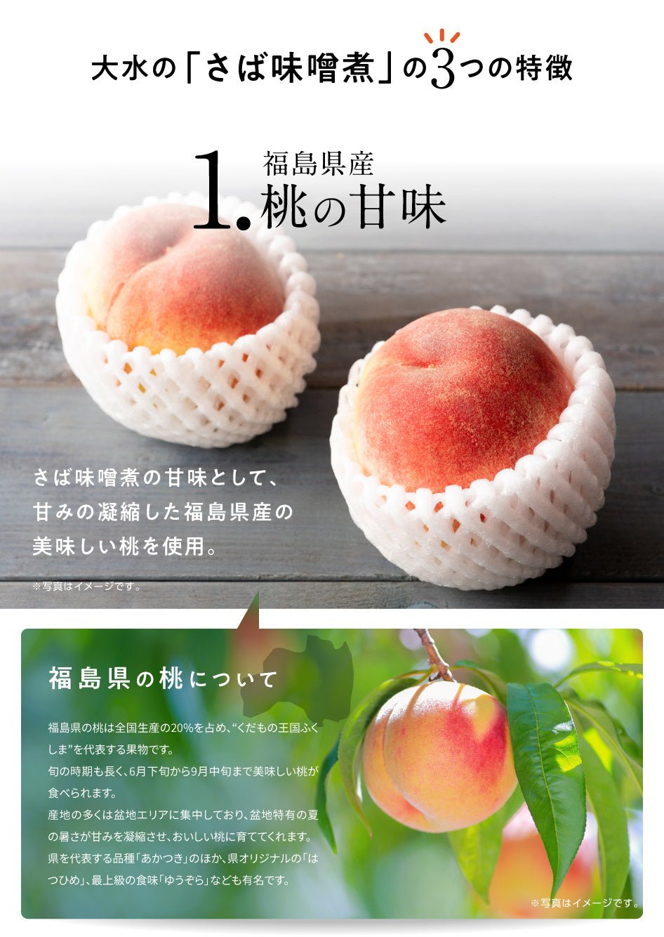 桃の甘みでおいしい さば味噌煮セット - ふくしま市場｜福島県産品オンラインストア